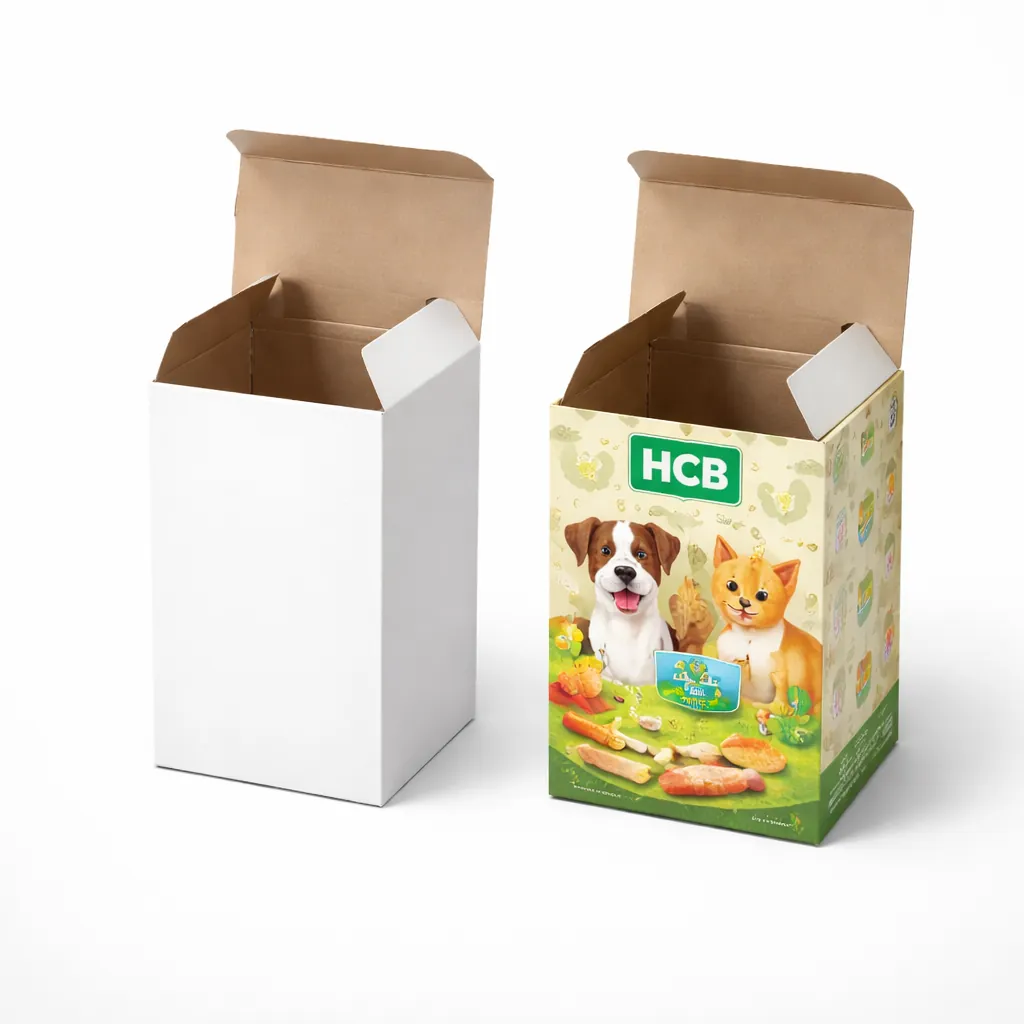 Vertical medicinal-style boxes, one blank and one featuring a teal wave design with a medical cross logo.